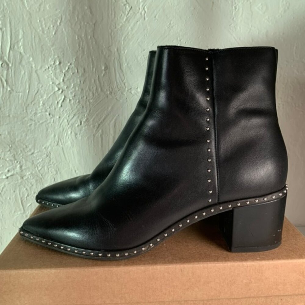 Black Dolce Vita studded Leather Ankle Boots